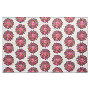 Tecido Design floral feminino divino Uterus