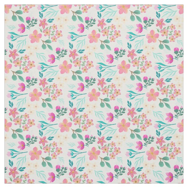 Tecido Design floral rosa elegante (Modelo)