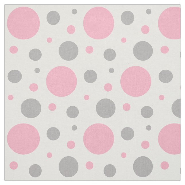 Tecido Design Geométrica da Bolinhas de Cinza Rosa (Modelo)