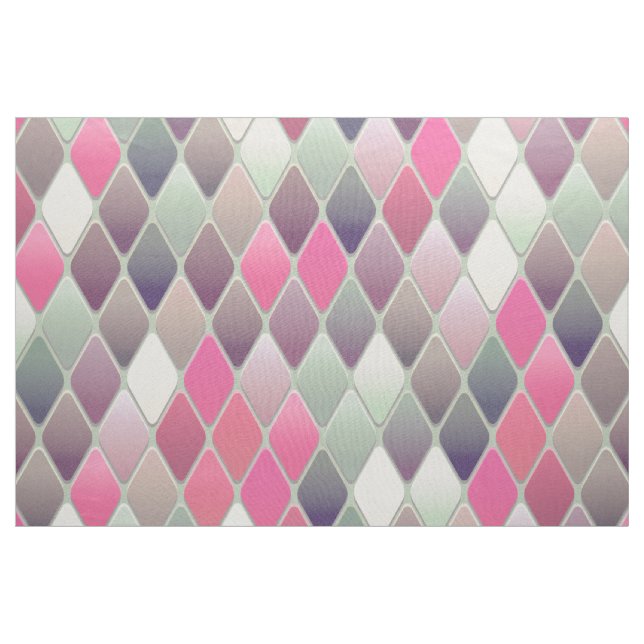 Tecido Design Geométrico Colorido Abstrato, Ivory Linen (Jarda)