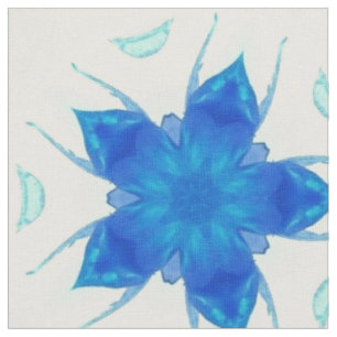 Tecido design geométrico de safira de flor azul Azure