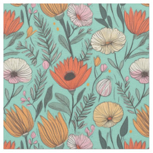 Tecido Design Gráfico sem costura por padrão floral moder