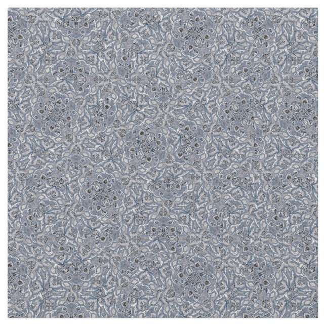 Tecido Design impressão do estilo mandala complexo azul (Detalhe)