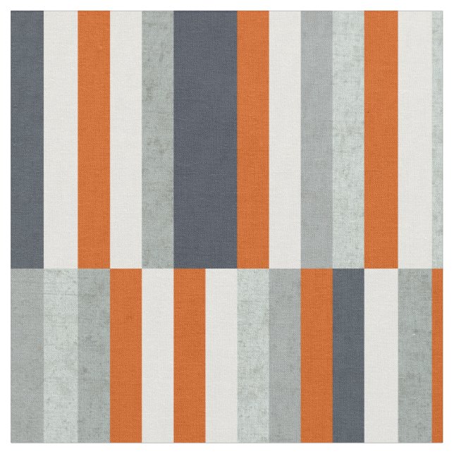 Tecido Design marítimo náutico, Stripes laranja, azul (Detalhe)