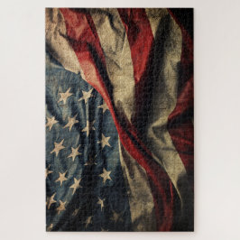 Tecido Design Quebra-cabeça de Onda de Bandeira Am