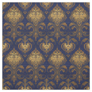 Tecido Design Real Azul e Dourado