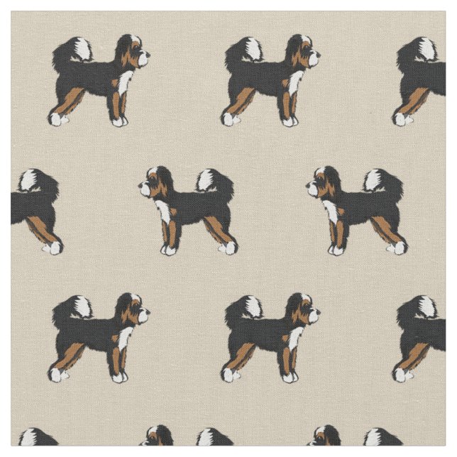 Tecido design tan simples de cachorro Bernedoodle (Detalhe)