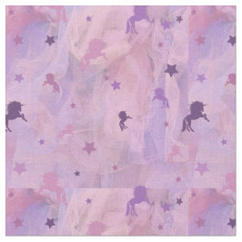 Tecido design- unicórnio rosa e roxo e estrela