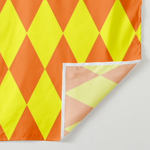 Tecido Design Xadrez Arlequim Amarelo Laranja
