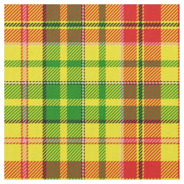 Tecido Design Xadrez Escocês Amarelo Vermelho Verde  (Detalhe)