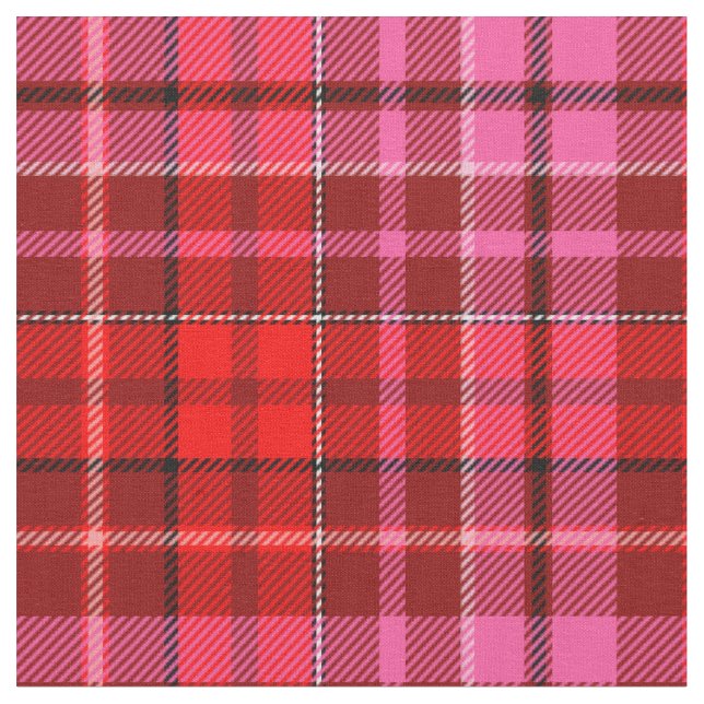 Tecido Design Xadrez Escocês Rosa Vermelho Grená  (Detalhe)