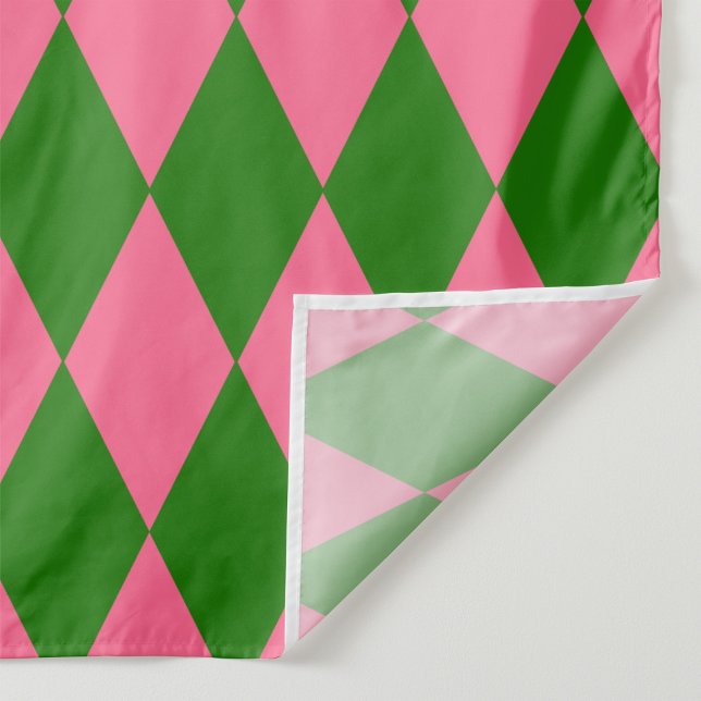 Tecido Design Xadrez Harlequim Rosa Verde (Criador carregado)