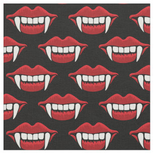 Tecido Dia de as Bruxas engraçado de dentes de vampiro