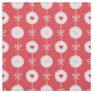 Tecido Dia de os namorados Preppy Hearts