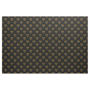 Tecido Diamante - Dourado Marrom no Preto