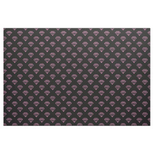 Tecido Diamante - Rosa em Preto