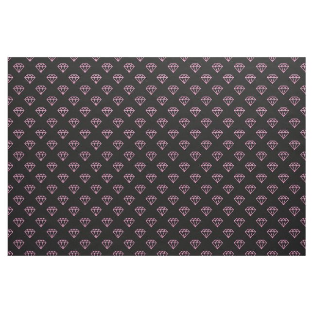 Tecido Diamante - Rosa em Preto (Jarda)