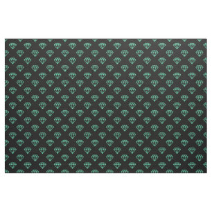Tecido Diamante - Turquesa em Preto