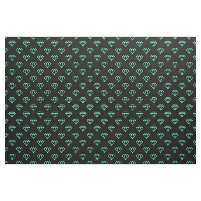Tecido Diamante - Turquesa em Preto (Jarda)
