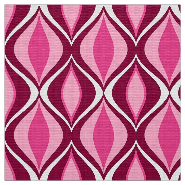 Tecido Diamantes, Borgonha & rosa modernos do meio século (Modelo)
