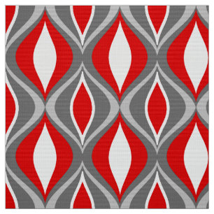 Tecido Diamantes, cinzas/cinza & vermelho modernos do