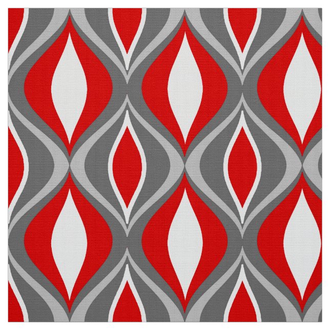 Tecido Diamantes, cinzas/cinza & vermelho modernos do (Modelo)