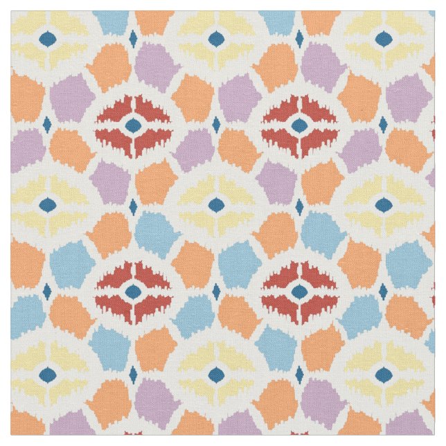 Tecido Diamantes coloridos, ikat geométrico (Detalhe)