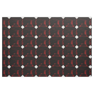 Tecido diamantes contemporâneos preto/vermelho