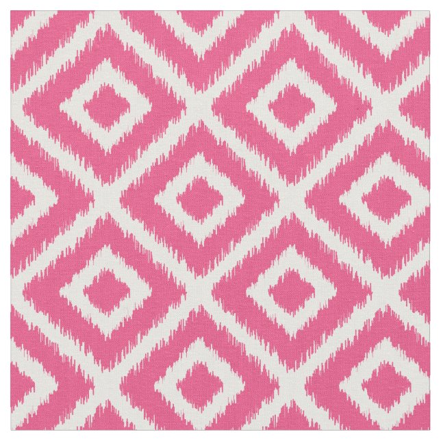 Tecido Diamantes de Ikat Rosa Quente (Detalhe)