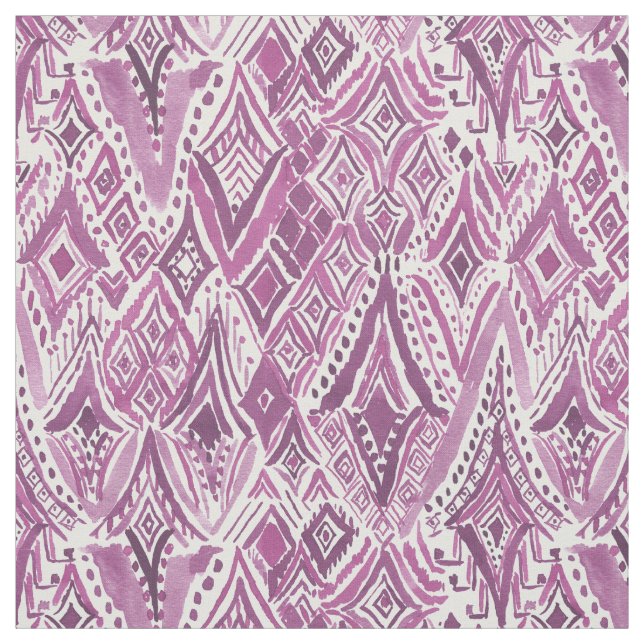 Tecido DIAMANTES ESPIRITUAIS Ikat tribal roxo de FRIGGIN (Modelo)