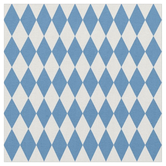 Tecido Diamantes Harlequim Azul Aço e Marfim (Detalhe)