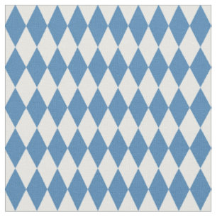 Tecido Diamantes Harlequim Branco e Azul Aço