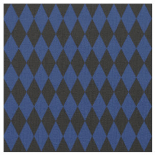 Tecido Diamantes Harlequim Preto e Azul-Marinho