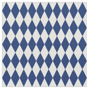 Tecido Diamantes Harlequin Branco e Azul Marinho