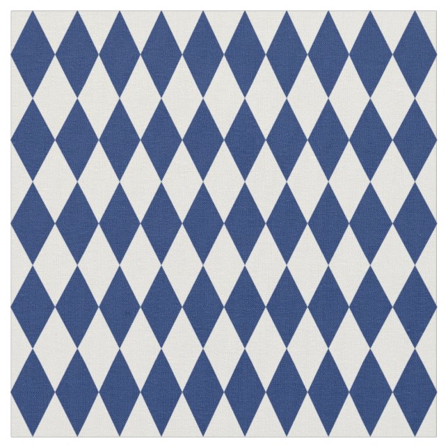 Tecido Diamantes Harlequin Branco e Azul Marinho (Detalhe)