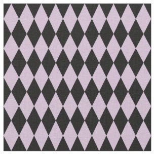 Tecido Diamantes Harlequin Preto e Lilás Claro