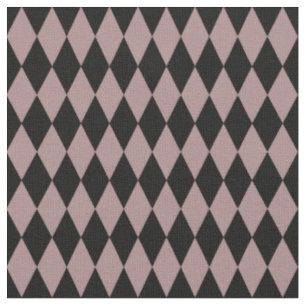 Tecido Diamantes Harlequin Preto e Rosa Marrom Escuro