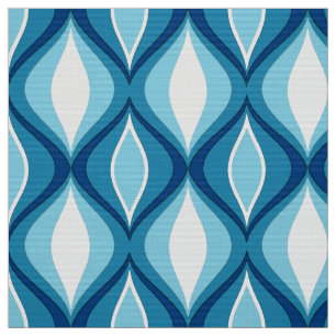 Tecido Diamantes Modernos do Século médio, Denim Blues