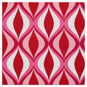 Tecido Diamantes Modernos do Século Médio, Vermelho, Ro