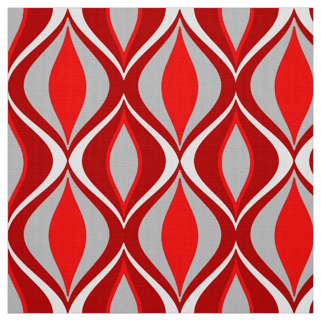 Tecido Diamantes modernos, vermelho & cinzas/cinza do (Modelo)
