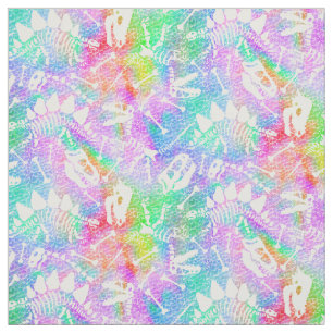 Tecido Dino Bone Dig Rainbow