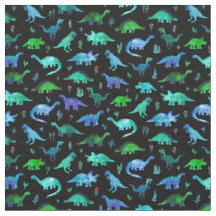 Dinos muito pequenos em azul e verde em preto