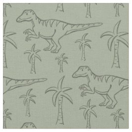 Tecido Dinosaur Pattern Modern Boy Dino Jungle Sage Green