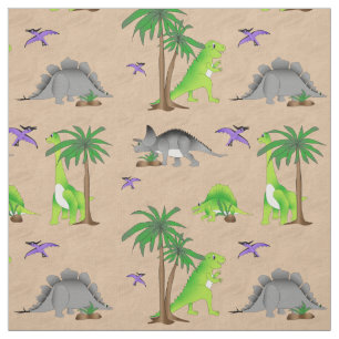 Tecido Dinossaur Land Cute Dino