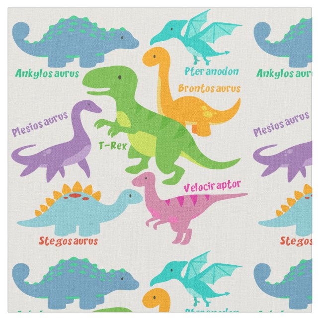 Tecido Dinossauros E Nomes Para Crianças Bons (Detalhe)