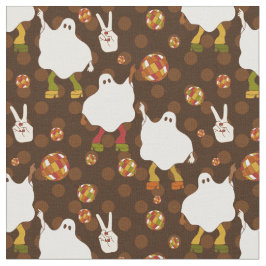 Tecido disco halloween africano fantasma castanho