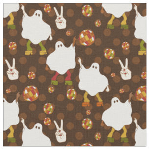 Tecido disco halloween africano fantasma castanho