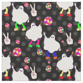 Tecido disco halloween africano fantasma preto