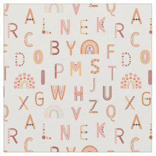 Tecido Diversão do Rainbow Alphabet Pattern