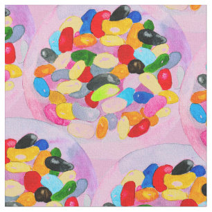 Tecido Diversão jujuba feijão de doce aquarela